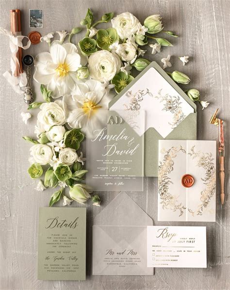sage green wedding stationery|Sage Green Wedding Stationery .